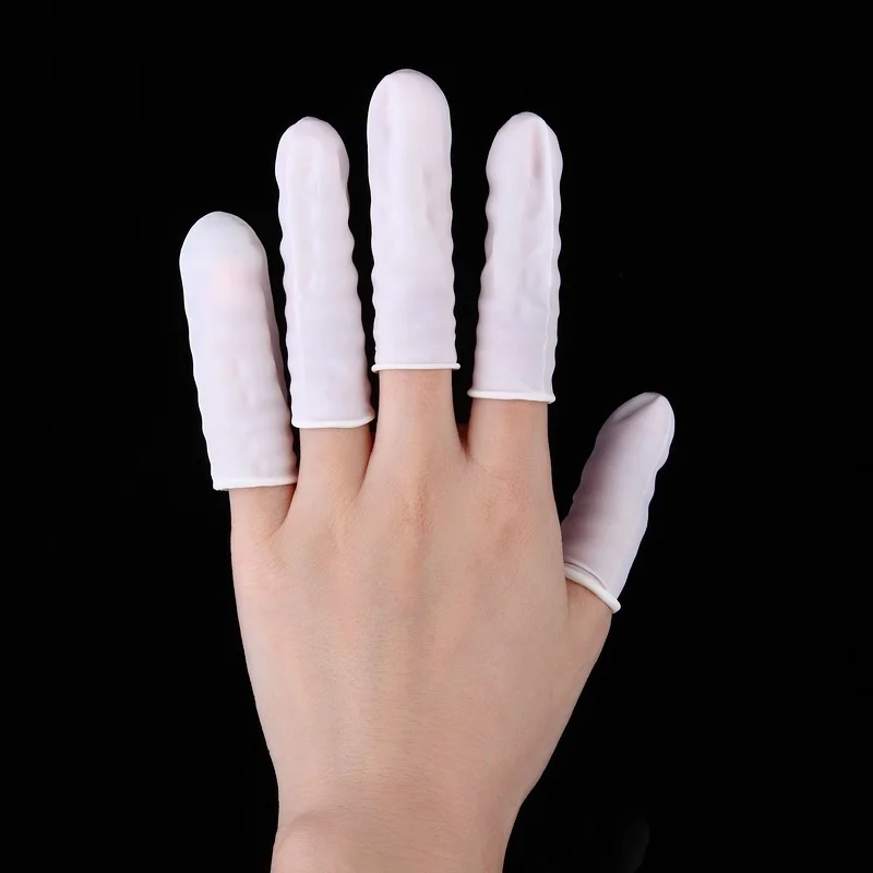 Latex Disposable Glove - 100 Unidades de Protetores de Dedo