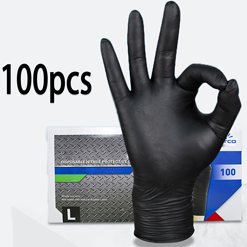 Nitrile Mechanic Glove - Luvas Descartáveis de Nitrilo Pretas, Grossas
