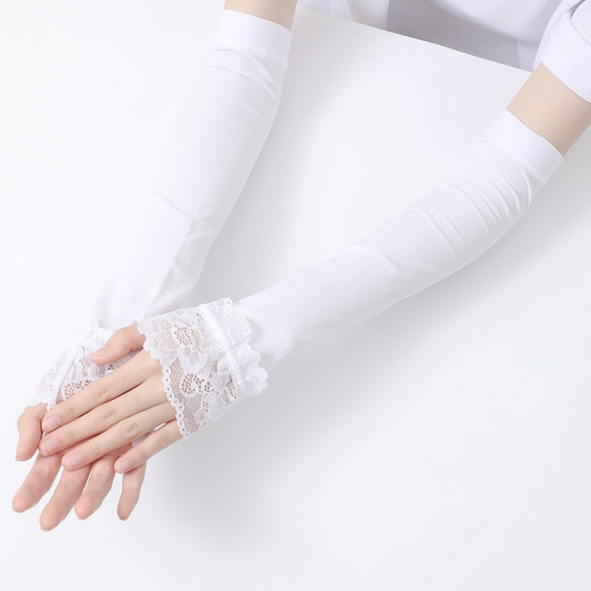 Fingerless Glove Knit - Luvas Femininas Longas Elásticas Sem Dedos