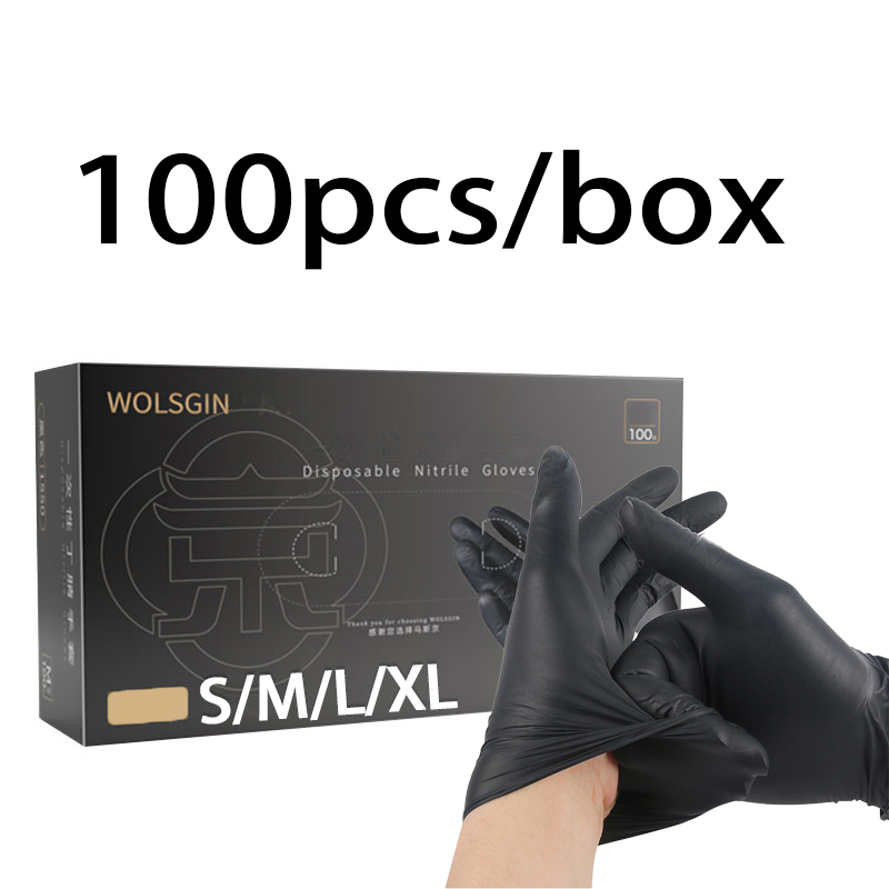 Rubber Glove Cleaning - 20/50/100/200 peças de Luvas Descartáveis Pretas