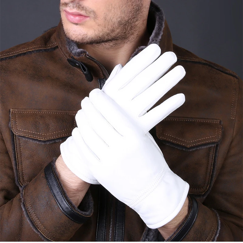 2025 inverno luvas brancas de  - Leather Driving Glove avaliação e preço