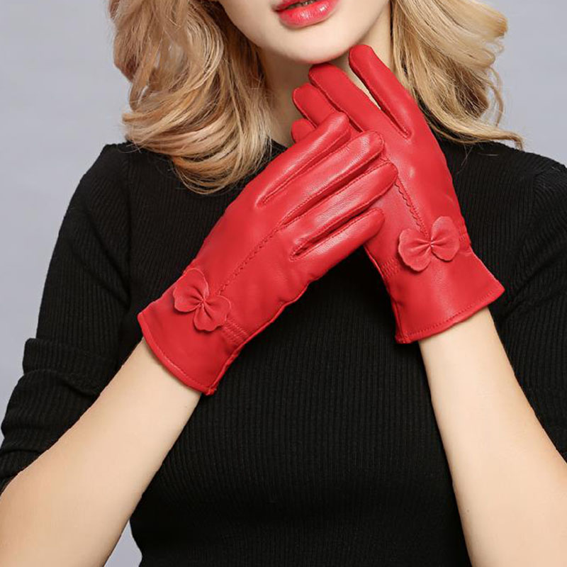 Mulheres de couro genuíno inve - Wool Glove Lined avaliação e preço