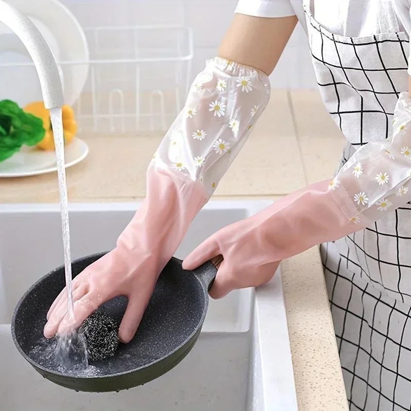 Luvas de Borracha de Manga Lon - Dish Glove Rubber avaliação e preço