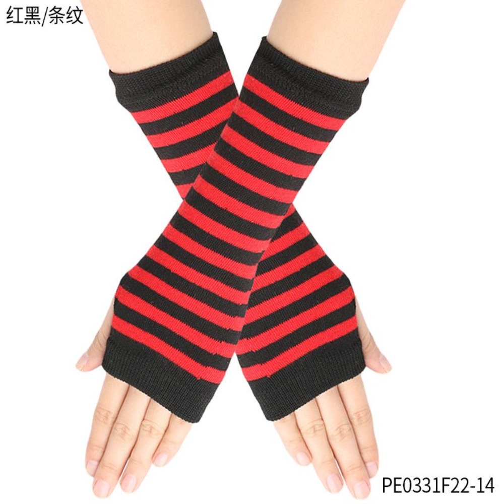 Luvas sem dedos listradas em v - Fingerless Glove Knit avaliação e preço