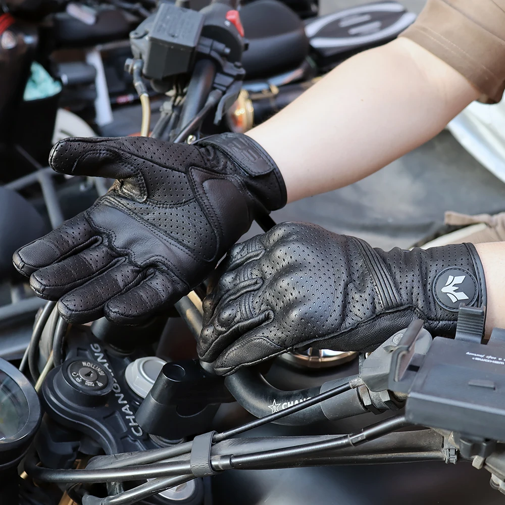Luvas unissex de couro vintage - Motorcycle Glove Knuckle avaliação e preço