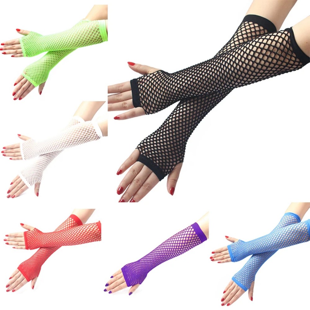 Luvas Longas de Rede Neon para - Fingerless Glove Knit avaliação e preço