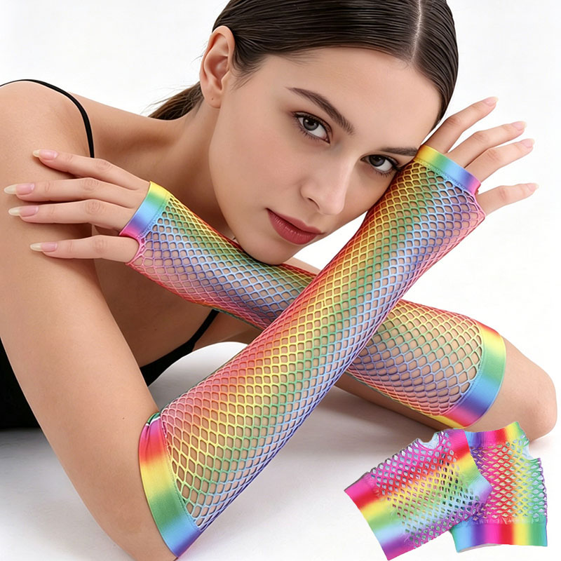 1 Par de Luvas Longas de Rede  - Fingerless Glove Knit avaliação e preço
