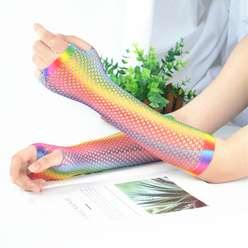 1 Par de Luvas Longas de Rede  - Fingerless Glove Knit avaliação e preço