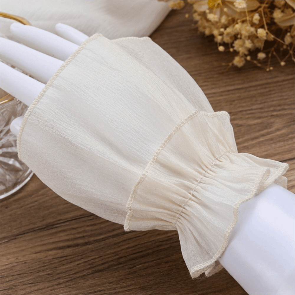 Mangas de Chiffon com Laço e D - Fingerless Glove Knit avaliação e preço